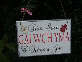 welsh sion corn christmas sign by maggi wood art signs
