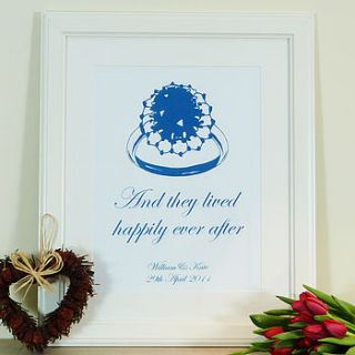royal wedding engagement ring screen print by becky broome