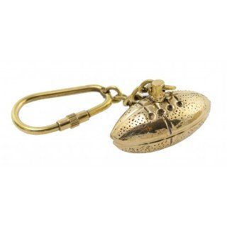 Football Solid Brass Keychain, 4.5 inch (Makes a Great Ornament)  Key Tags And Chains 