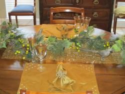 Open Bead Work Table Runner Selections by Chaumont Table Linens