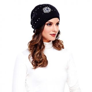 IMAN Touch of Cashmere Luxe Embellished Knit Beret Hat