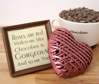 molten 'valentine's poem' chocolate gift box by unique chocolate