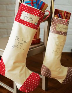 cotton christmas stocking by loosethread