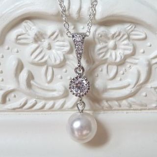 crystal and pearl drop pendant necklace by katherine swaine