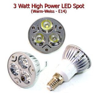 3 Watt High Power LED Spot Strahler SMD E14 220 Volt Warmweiss Beleuchtung