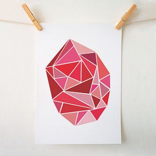 geometric modern art print ruby by sweet oxen