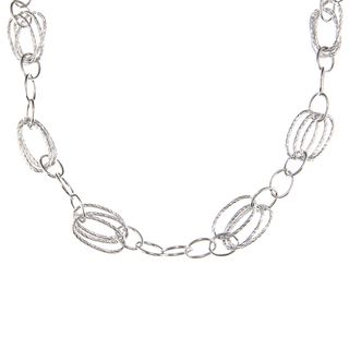 Alexa Starr Silvertone Long Oval Chain Link Necklace Alexa Starr Fashion Necklaces
