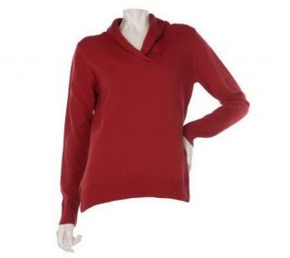 Denim & Co. Long Sleeve Shawl Collar Sweater —