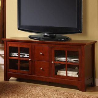 Brown Wood 52 inch TV Stand Walker Edison Entertainment Centers