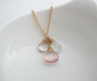 rose quartz and moonstone necklace by sarah hickey