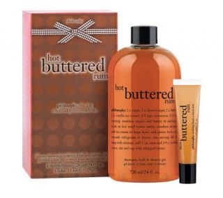 philosophy hot buttered rum 3 in 1 24oz gel, and lip shine duo —