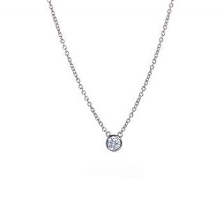 glistening silver and cubic zirconia solitaire pendant by argent of london