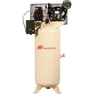 Ingersoll Rand Type-30 Reciprocating Air Compressor — 5 HP, 230 Volt 3 Phase, Model# 2340L5-V  19 CFM   Below Air Compressors