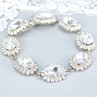 bridal oval stoned crystal bracelet by lisa angel wedding