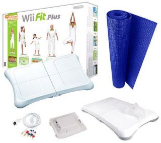 Nintendo Wii Fit Plus Bundle with Yoga Mat & Accessories —