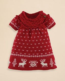 Ralph Lauren Childrenswear Infant Girls' Reindeer Sweater Dress   Sizes 3 9 Months's