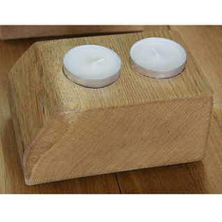 oak and iron small two candle holder by oak & iron furniture