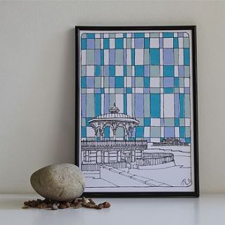 geo bandstand print by adam regester art and illustration