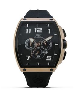 AWI International Engine 45 Rectangular Chronograph Rose Gold PVD and Stainless Steel Watch, 45mm's