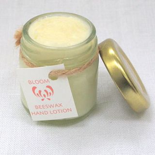 beeswax hand lotion by bloom beautiful