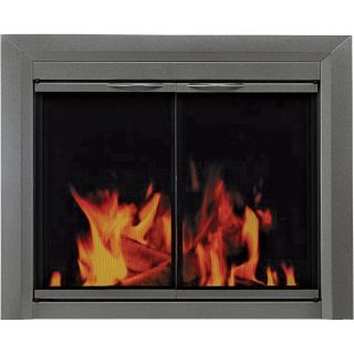 Pleasant Hearth Craton Fireplace Glass Door — For Masonry Fireplaces, Small, Gunmetal, Model CR-3400  Fireplace Doors