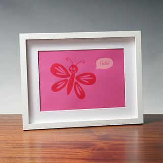 limited edition bella butterfly hello print by tobytogs