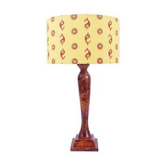 adelphi lamp mahogany, yllw casablanca shade by the wooden lamp company