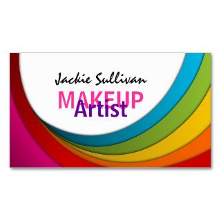 Colorful Swirl Makeup Artist Business Cards