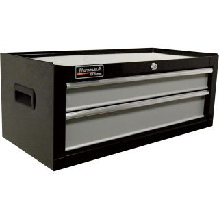 Homak SE Series 27in. 2-Drawer Middle Tool Chest — Black, 26 1/2in.W x 12 1/2in.D x 7 3/4in.H, Model# BG03027203  Tool Chests