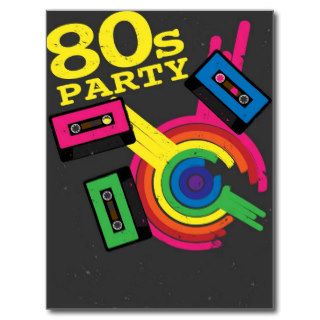 80s party postcard