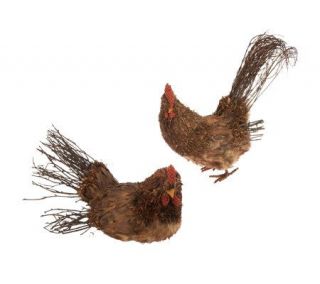 2 piece Decorative Rooster and Hen by Valerie —
