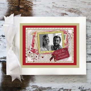 personalised winter wedding guest book by 2by2 creative