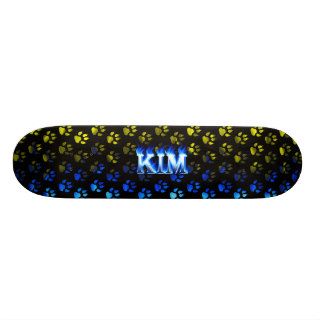 Kim blue fire Skatersollie skateboard.