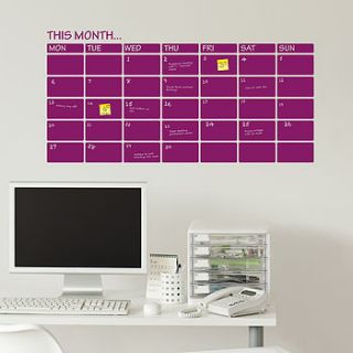 write and erase monthly planner wall sticker by sirface graphics