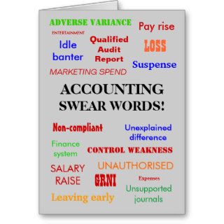Accounting Swear Words Card (multicolour)