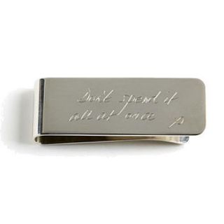 personalised silver plated money clip by inkerman london