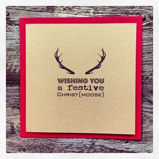 christ moose vintage christmas card by made with love designs ltd