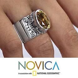 Sterling Silver 'Majestic' Citrine Ring (Indonesia) Novica Rings