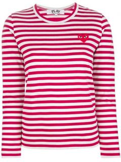 Comme Des Garçons Play Striped Bi colour Tee