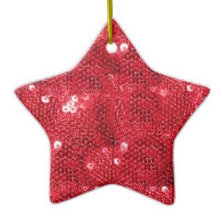 Red Sequin Background Christmas Ornaments