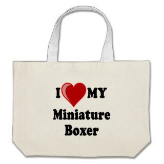 I Love (Heart) My Miniature Boxer Dog Bags
