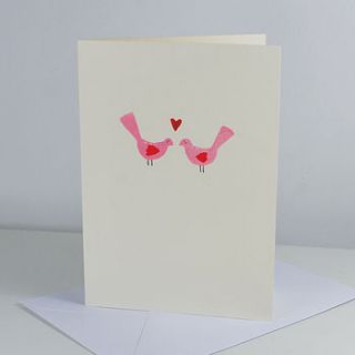 handmade love birds card by yeyah