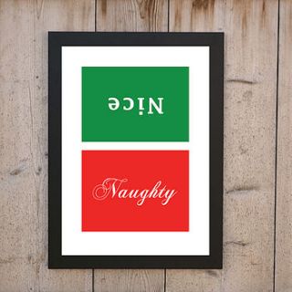 'naughty or nice' you choose, xmas print by loveday designs