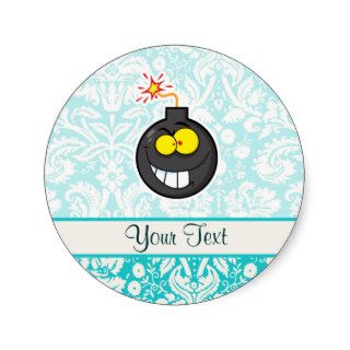 Cartoon Bomb; Cute Round Sticker