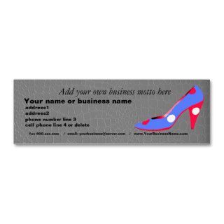 High Heel Stiletto on Silver Gray Snakeskin Business Card