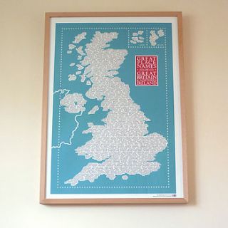 great place names of great britain print by lauren moriarty & co