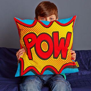 pow comic book cushion by coconutgrass