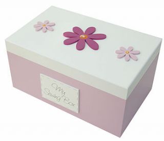 wooden daisy sewing and craft box by freya design