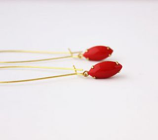 cherry navette earrings by beadin' nora