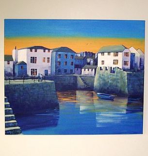 from falmouth pier painting on canvas by julian richards art